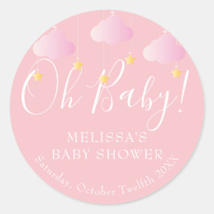 Twinkle twinkle little star Oh Baby baby shower Classic Round Sticker