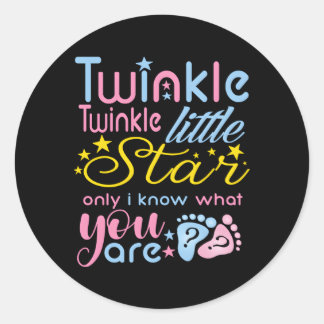 Twinkle Twinkle Little Star Only I Know Gender Kee Classic Round Sticker