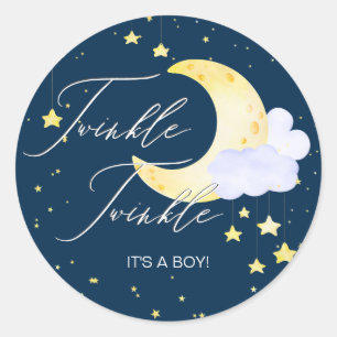 Twinkle Twinkle Little Star Pink Boy Baby Shower Classic Round Sticker