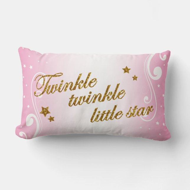 Twinkle, Twinkle Little Star - Pink Lumbar Pillow (Front)