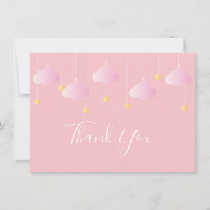Twinkle Twinkle Little Star Pink Thank You Card