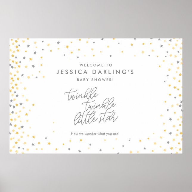 Twinkle Twinkle Little Star Shower Welcome Sign (Front)