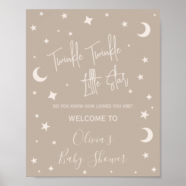 Twinkle Twinkle Little Star Shower Welcome Sign (Front)