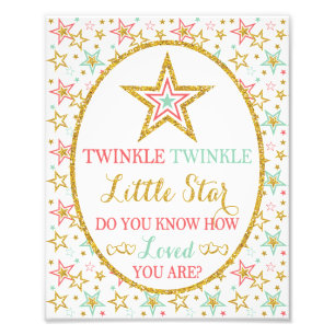 Twinkle Twinkle Little Star Sign - 8" x 10" Print