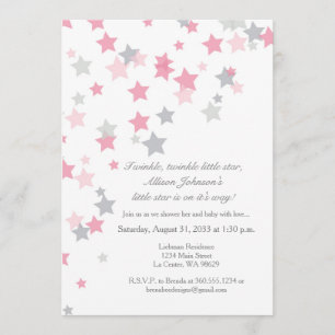 Twinkle Twinkle Little Star Silver Invitation