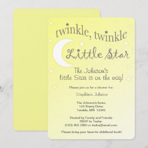 Twinkle Twinkle little star soft yellow invite