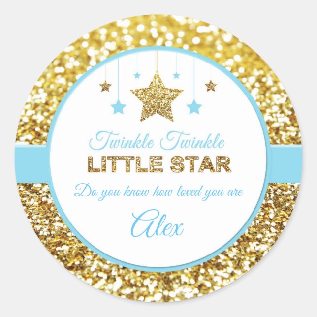 Twinkle twinkle little star stickers baby blue (Front)
