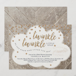 Twinkle Twinkle Little Star Unisex Baby Shower Invitation