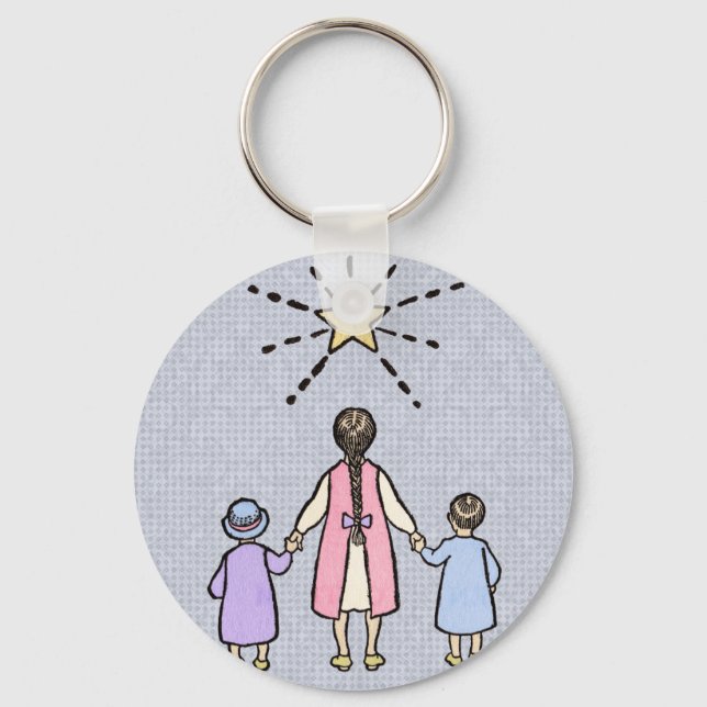 Twinkle Twinkle Little Star Vintage Nursery Rhyme Keychain (Front)