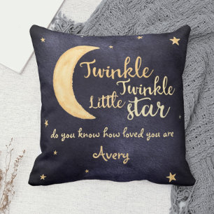 Twinkle Twinkle little star watercolor custom Throw Pillow