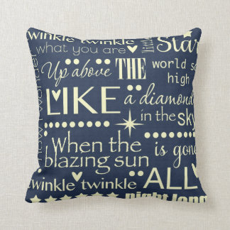 Twinkle Twinkle Little Star Word Art Design Throw Pillow