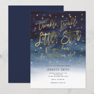 Twinkle Twinkle Little Stars, Baby Shower Invitation