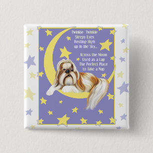 Twinkle Twinkle Shih Tzu 2 Inch Square Button