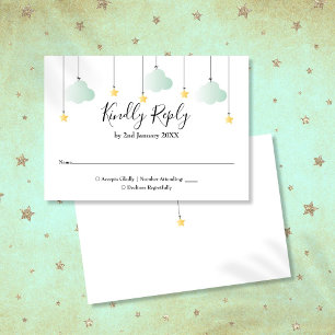 Twinkle Twinkle Star Gender Neutral Baby Shower RSVP Card