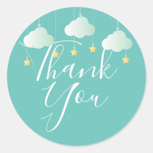 Twinkle twinkle thank you baby shower classic round sticker