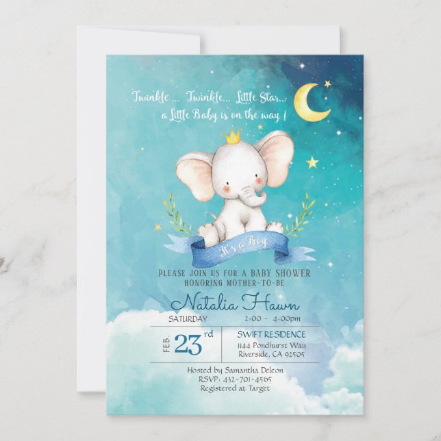 Twinkle Twinkle Twinkle little star Invitation (Front)