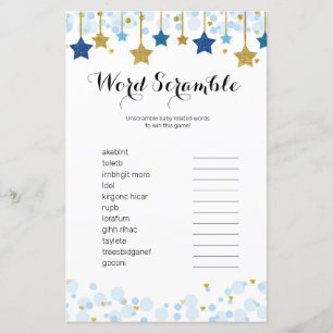 Twinkle Twinkle Watercolor Word Scramble Game