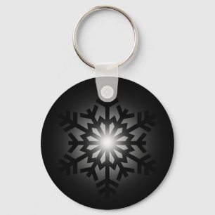 Twinkling Black Snowflake Keychain