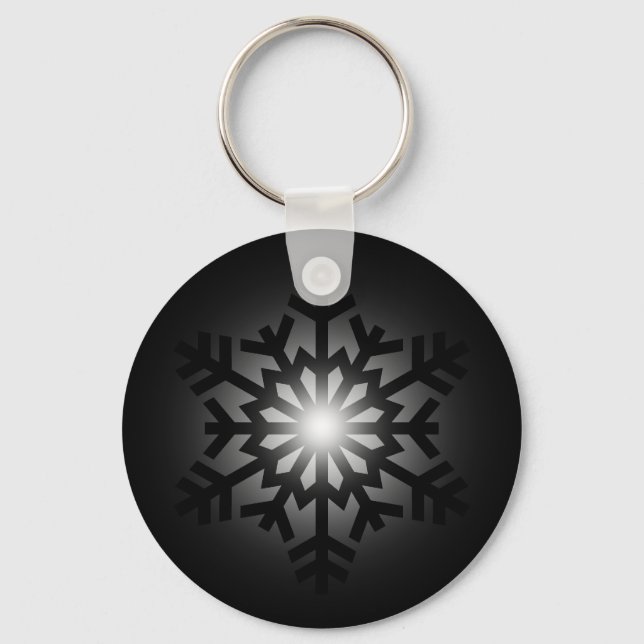 Twinkling Black Snowflake Keychain (Front)