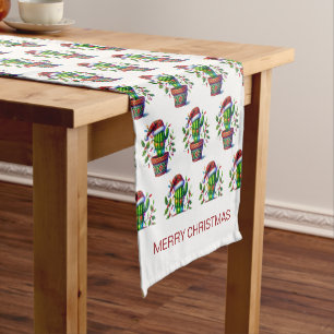 Twinkling Cactus Christmas Short Table Runner