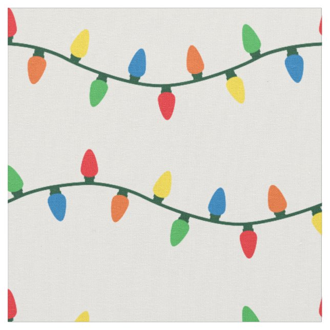 Twinkling Christmas Lights Fabric (Close Up)
