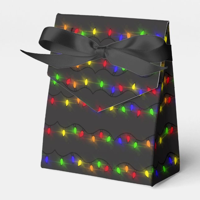 Twinkling Christmas Lights   Favor Box (Front Side)