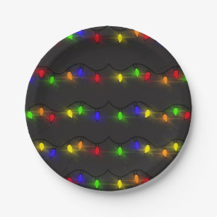 Twinkling Christmas Lights Paper Plate