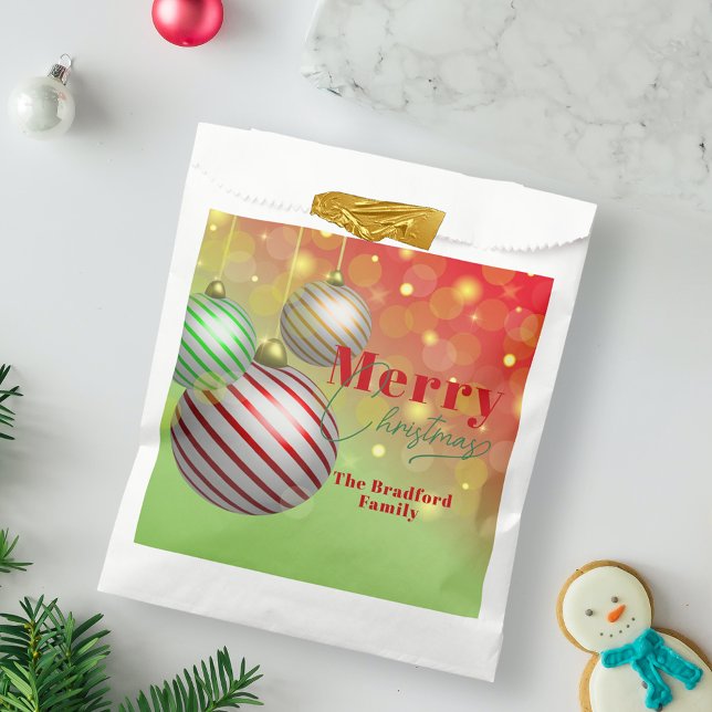 Twinkling Gold Lights Festive Ornaments Christmas Favour Bag (Creator Uploaded)