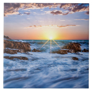 Twinkling Icelandic Sunset Tile