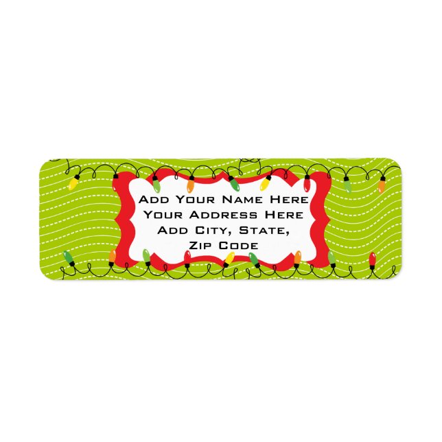 Twinkling Lights Christmas Holiday Address Labels (Front)