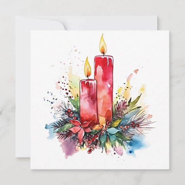 "Twinkling Lights: Enchanting Christmas Decor Card (Front)