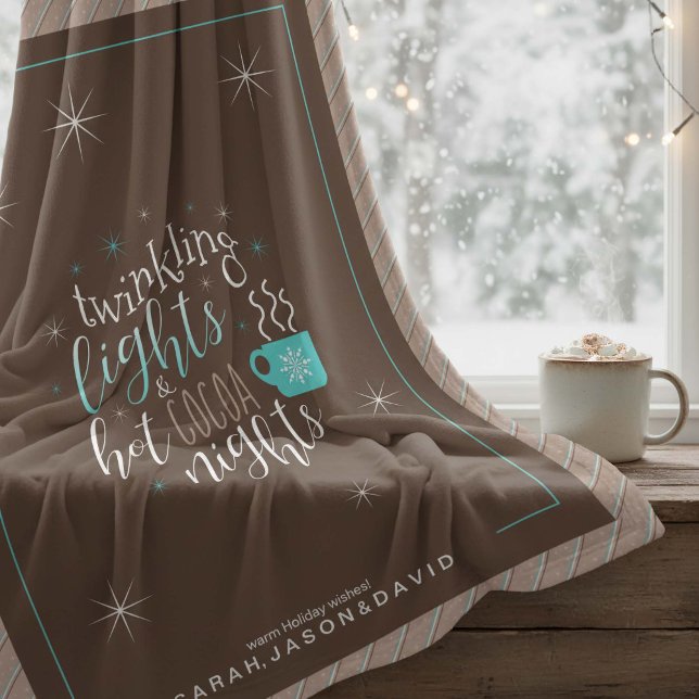 Twinkling Lights Hot Cocoa Nights ID593 Fleece Blanket (Creator Uploaded)
