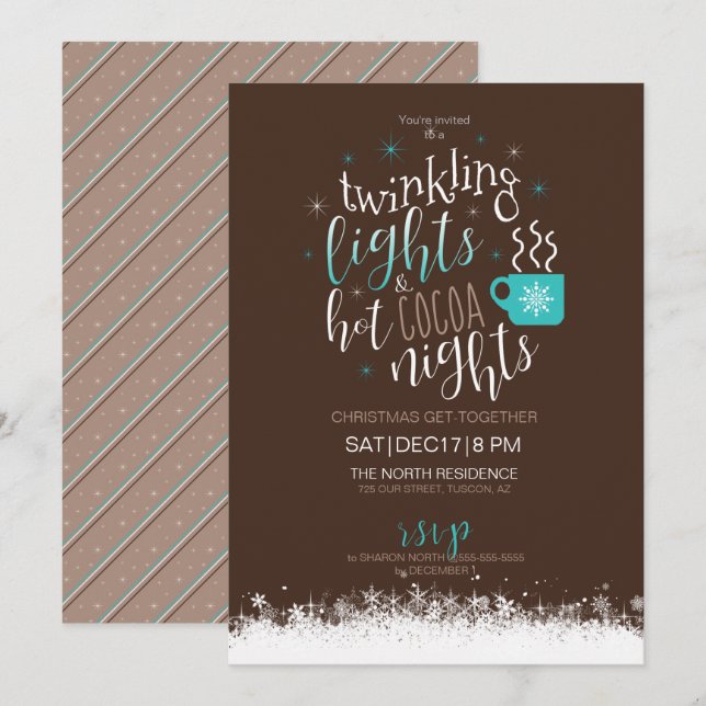 Twinkling Lights Hot Cocoa Nights ID593 Invitation (Front/Back)