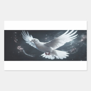 Twinkling Lights White Peace Dove Sticker