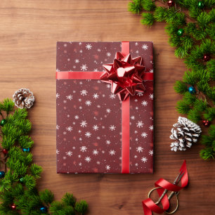 Twinkling Red Christmas Stars Wrapping Paper
