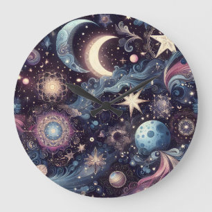 Twinkling Stardust Large Clock