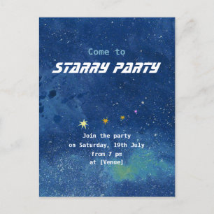 Twinkling Starry Sky Illustration Customizable Postcard