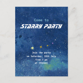 Twinkling Starry Sky Illustration Customizable Postcard