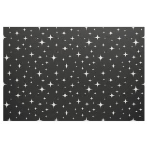 Twinkling stars black and white pattern fabric