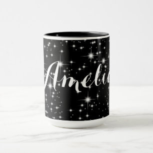 Twinkling Stars on Black  Mug