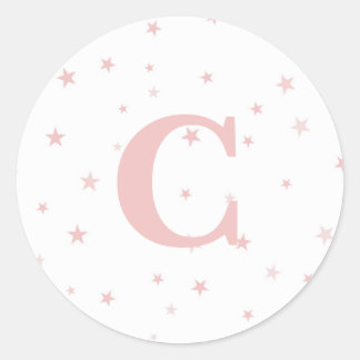 Twinkling Tiny Star Pink Baby Girl Classic Round Sticker