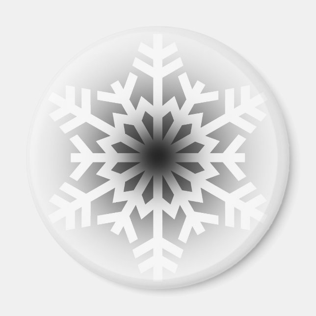 Twinkling White Snowflake Magnet (Front)