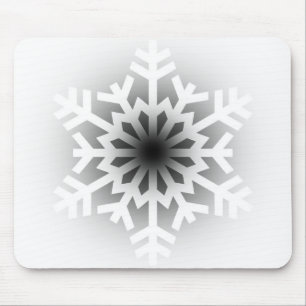 Twinkling White Snowflake Mouse Pad