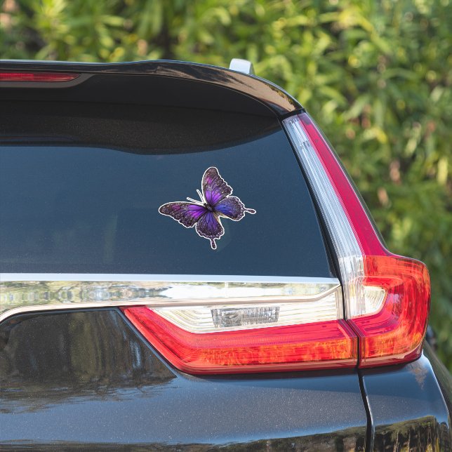 Twinkling Wings: Purple Sparkle Butterfly (Car Side)
