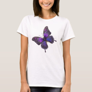 Twinkling Wings: Purple Sparkle Butterfly T-Shirt