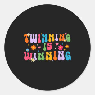 Twinning Is Winning Twin Day Srit Week Friend Classic Round Sticker