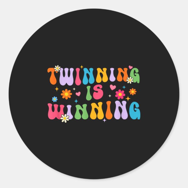 Twinning Is Winning Twin Day Srit Week Friend  Classic Round Sticker (Front)