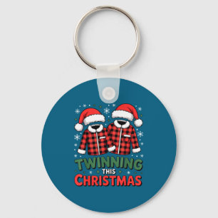 Twinning This Christmas Matching Family Holiday  Keychain