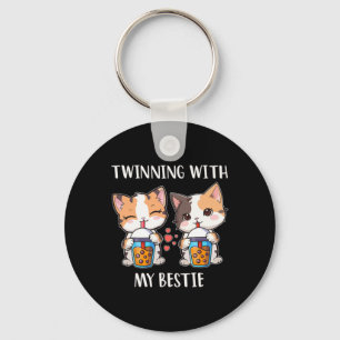 Twinning With My Bestie Cat Lovers Keychain
