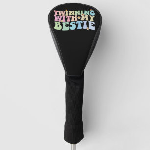 Twinning With My Bestie Groovy Retro Golf Head Cover